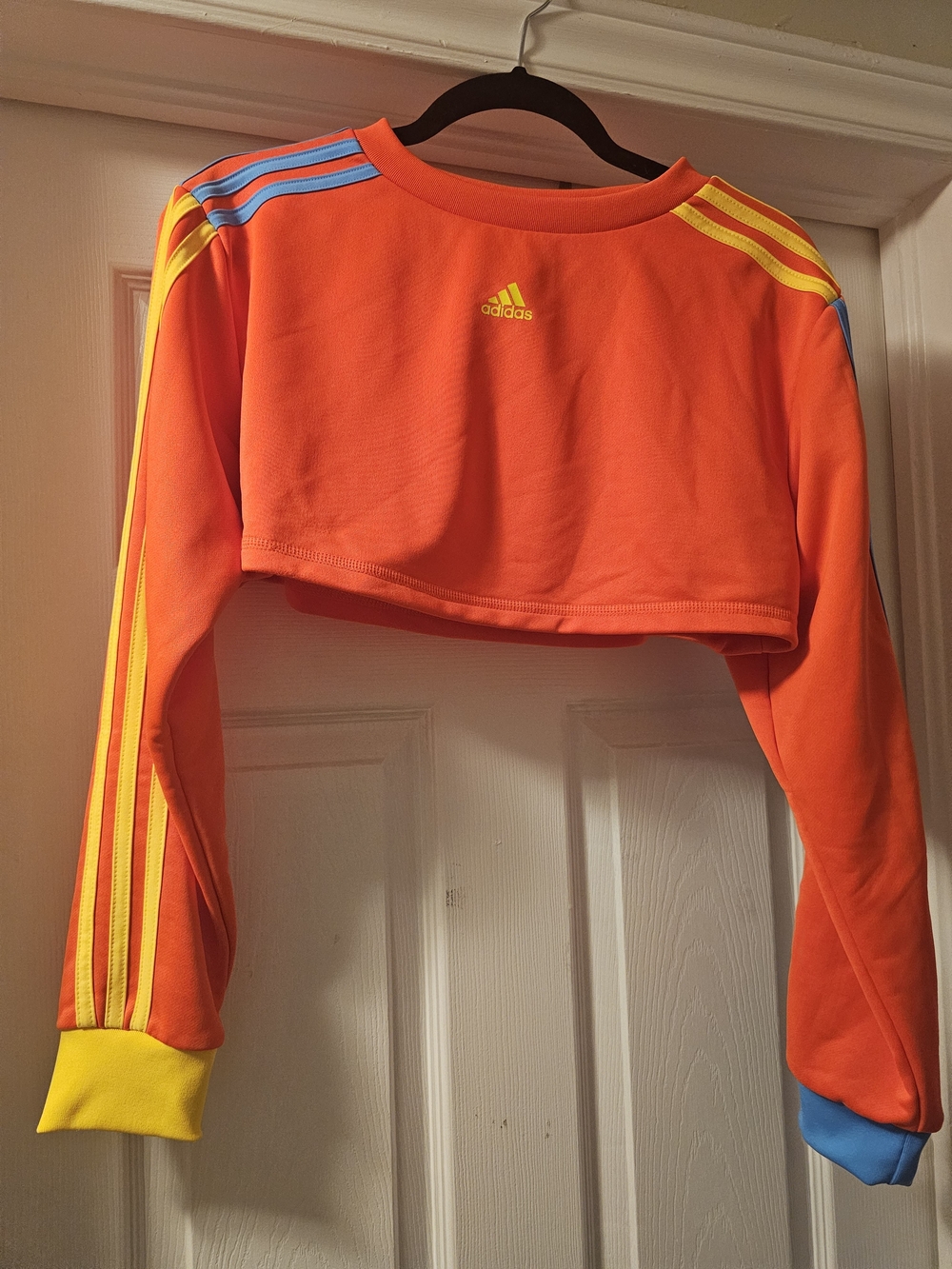Adidas Orange Cropped Sweatshirt